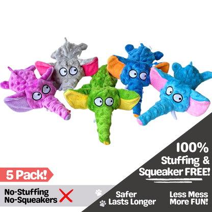 No-Squeakers, No-Stuffing Dog Toys - (6 Packs)