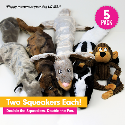 No Stuffing Dog Toys - 4 Packs