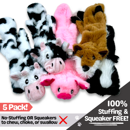 No-Squeakers, No-Stuffing Farm Pack of 5