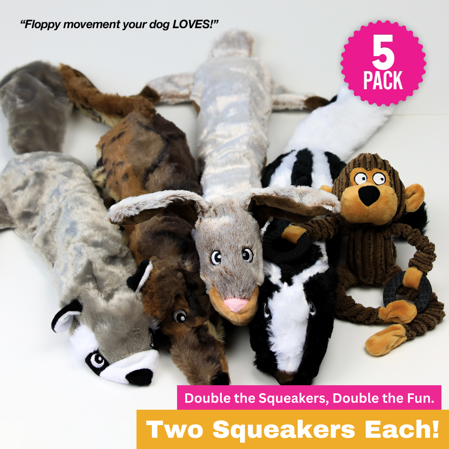 No Stuffing Dog Toys -- 2 Packs